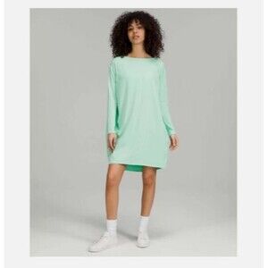 Lululemon Back in Action Long Sleeve Oversized Dress Wild Mint Green Size 4
